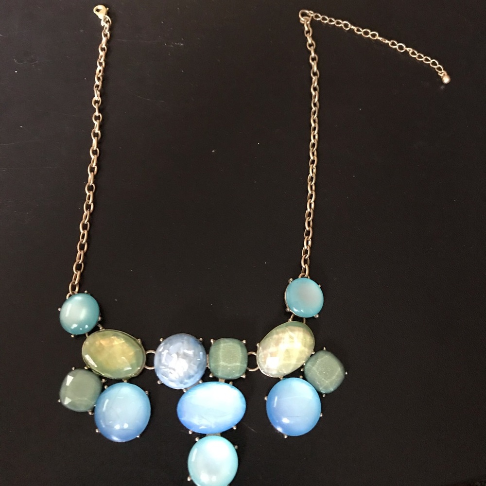 Costume blue green bubble style necklace